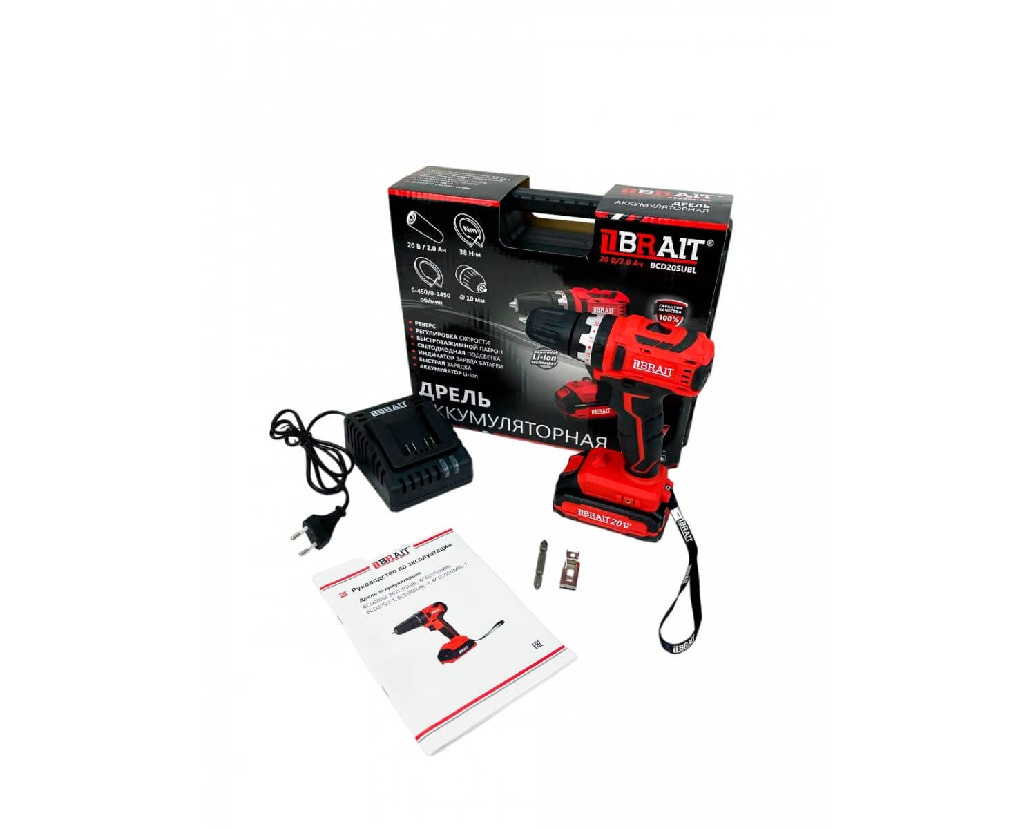 Дрель аккумуляторная BRAIT BCD20SUBL-1