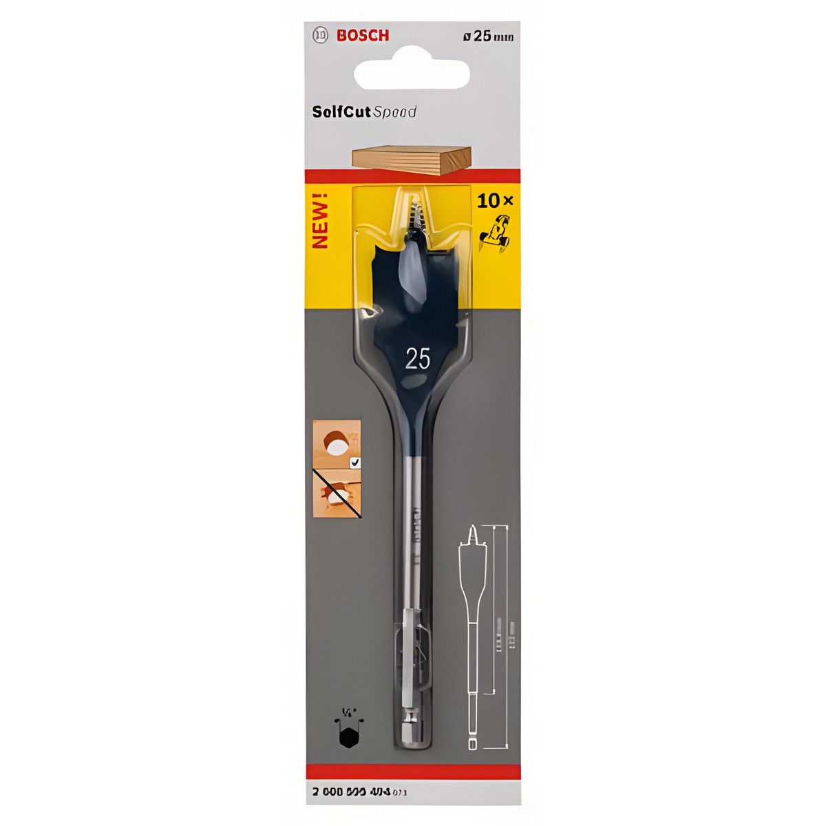 Сверло по дереву перовое 25 х 152 мм Self Cut Speed BOSCH 2608595494