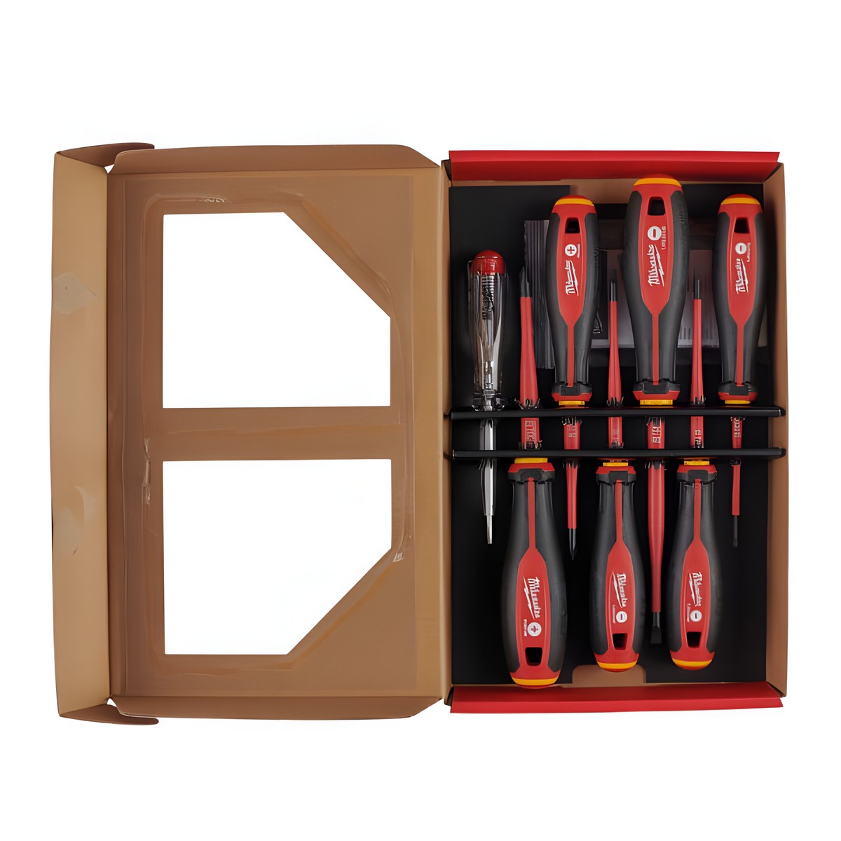 Набор отверток VDE SL/PH (трехгранная рукоятка) + тестер напряжения, 7 пр. MILWAUKEE 4932478739