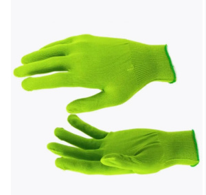 Перчатки из синтетической нити, 13 класс, р-р L, цвет изумрудный 67823