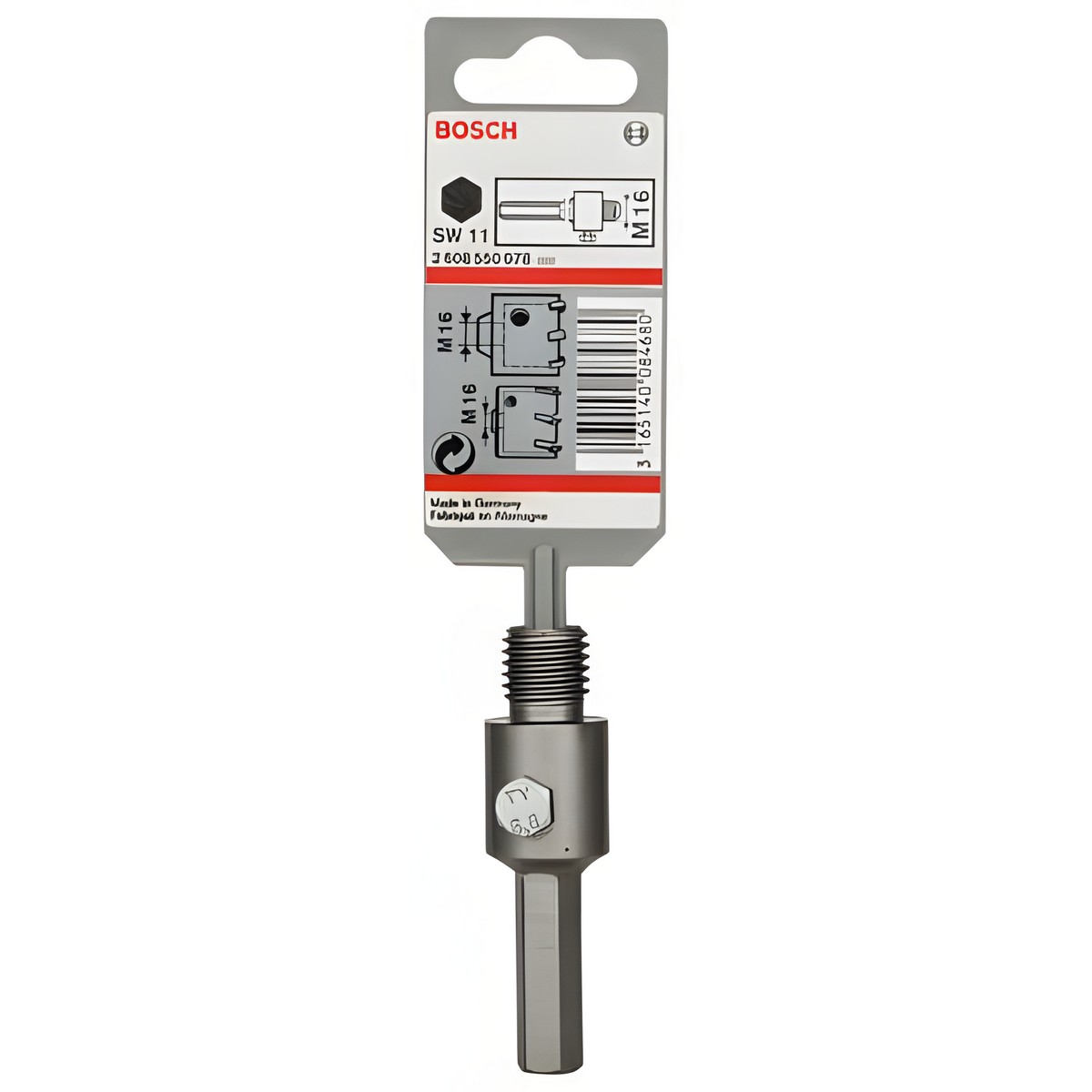 Хвостовик 80 мм 6-гр. для коронок M 16 BOSCH 2608550078