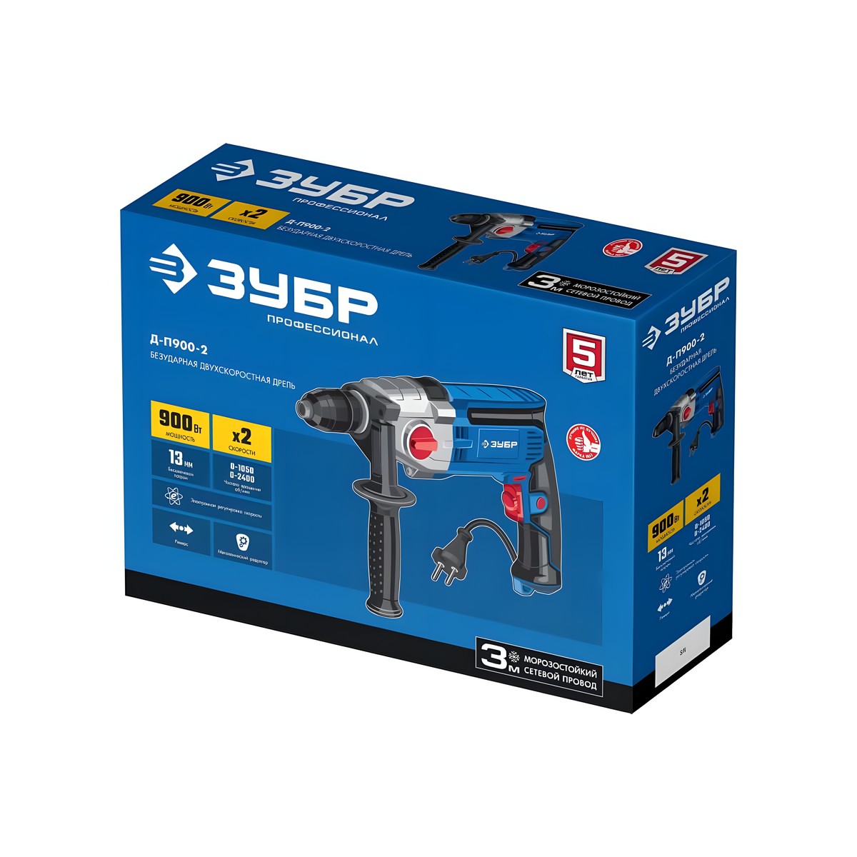 Дрель ЗУБР Профессионал Д-П900-2