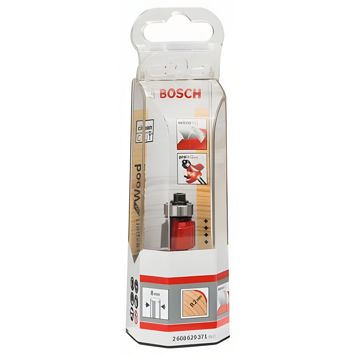 Фреза радиусная (d8/D16.7/H12.7/L55/R2) Expert for Wood BOSCH 2608629371