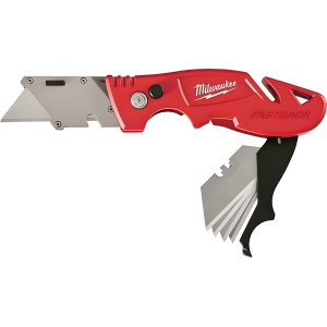 Нож строительный FASTBACK с отсеком для хранения лезвий MILWAUKEE 4932471358