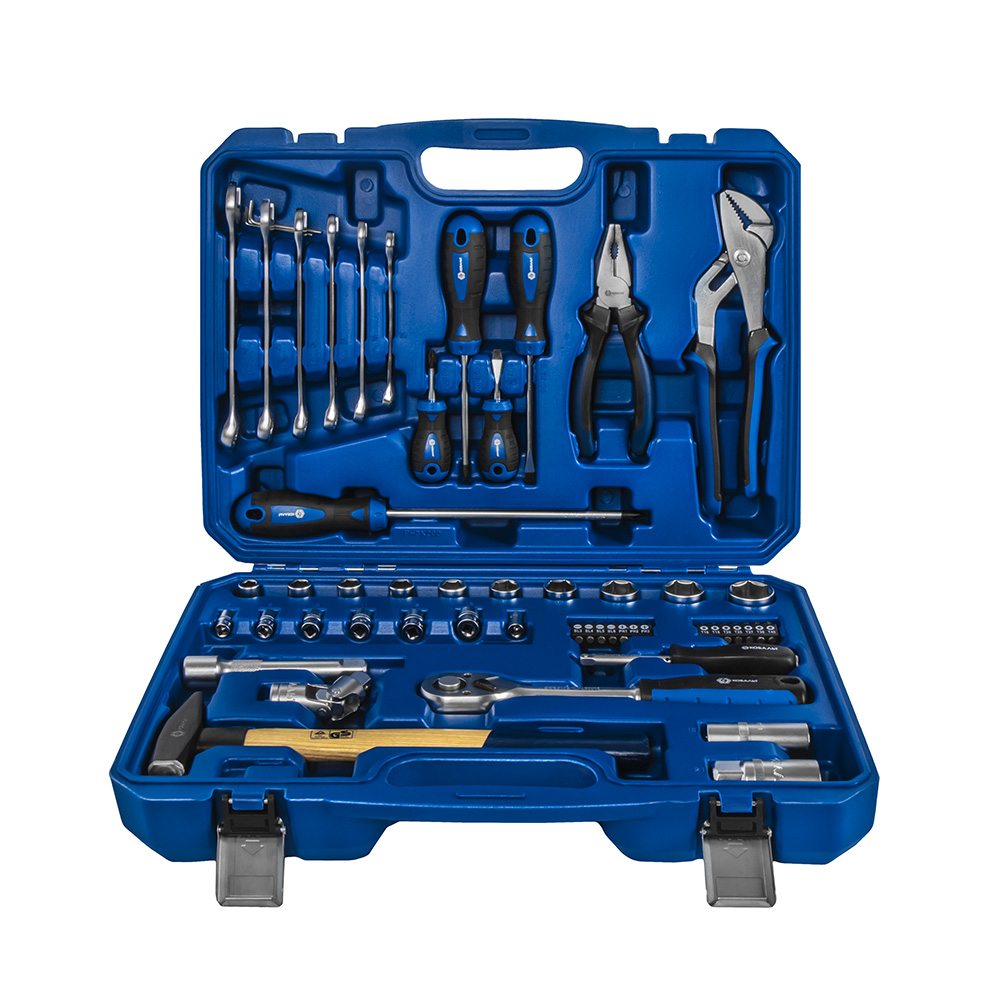 Набор инструмента, универсальный (55 предм., 1/2'', 1/4'', кейс) КОБАЛЬТ 919-616