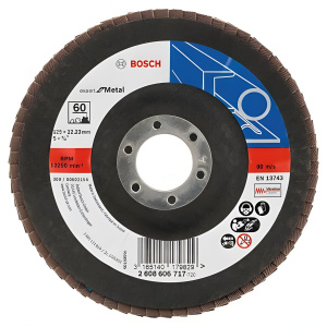Круг лепестковый 125 мм P60 Expert for Metal BOSCH 2608606717