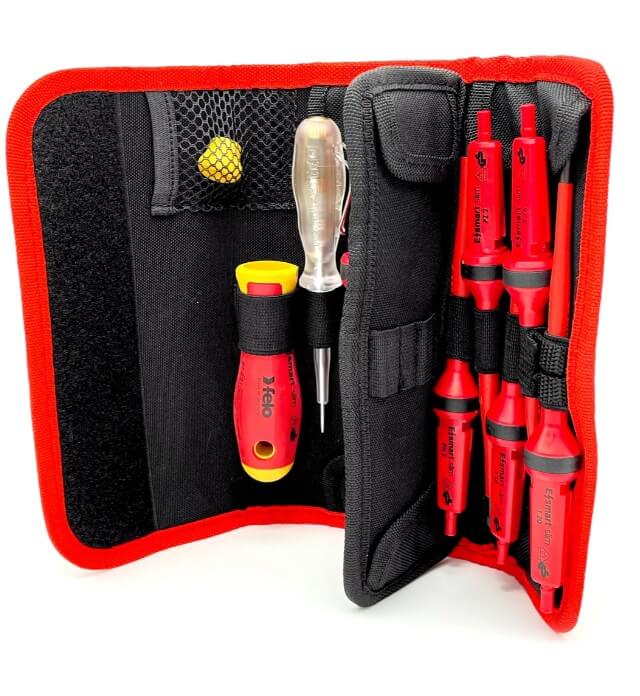 Набор диэлектрических стрежней с рукояткой E-SMART 12 шт. (SL/PH/PZ/TX, в сумке) FELO 06381204