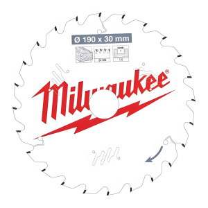 Диск пильный 190х30 мм, 24 зуб. (по дереву, скошенные зубья) MILWAUKEE 4932471300