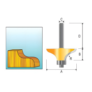 Фреза фигирейная (d12/D63.5/H19/L57/R9.25) MAKITA D-11807