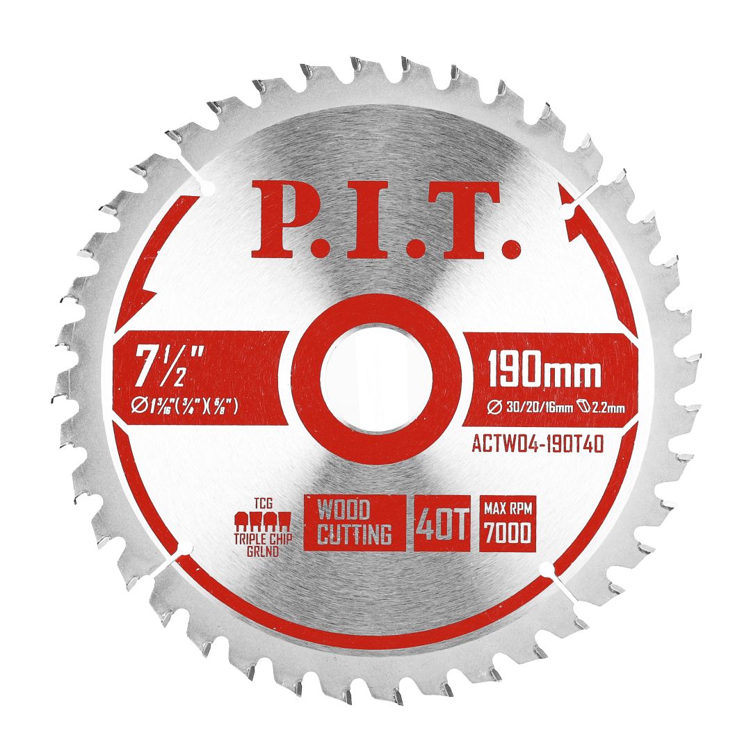 Диск пильный 190x30/20/16x2 мм 40T P.I.T. (ACTW04-190T40)