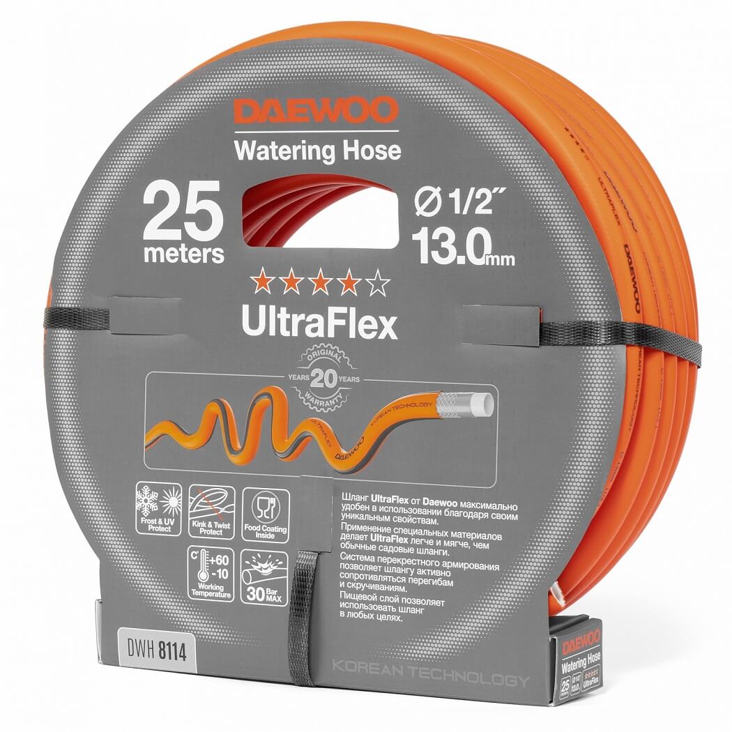 Шланг UltraFlex 25 м, 1/2'' (13 мм) DWH 8114 DAEWOO