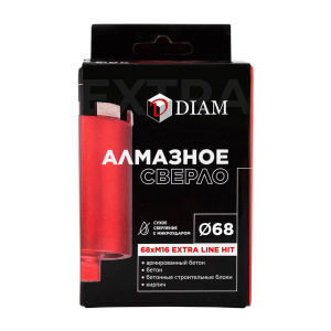 Сверло алмазное для подрозетника 68х6хМ16 (бетон, сухое, микроудар) ExtraLine HIT DIAM 311117