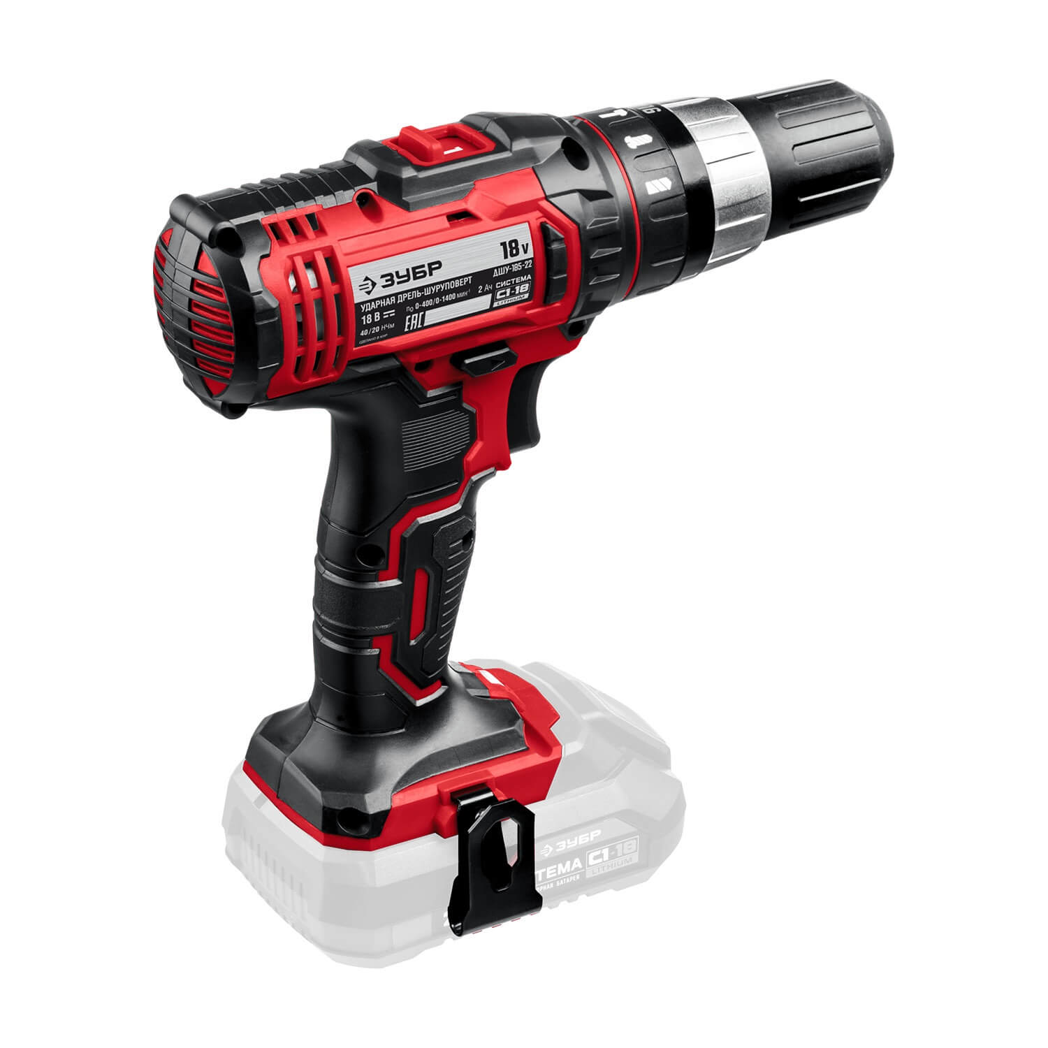Дрель аккумуляторная ударная ЗУБР ДШУ-185 (без АКБ и ЗУ)