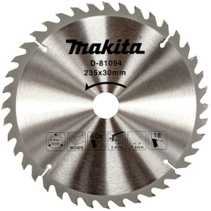 Диск пильный 235 x 30/25 40T (дерево) MAKITA D-81094