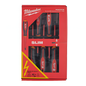 Набор отверток VDE SL/PZ/PH (трехгранная рукоятка) + тестер напряжения, 7 пр. MILWAUKEE 4932478738