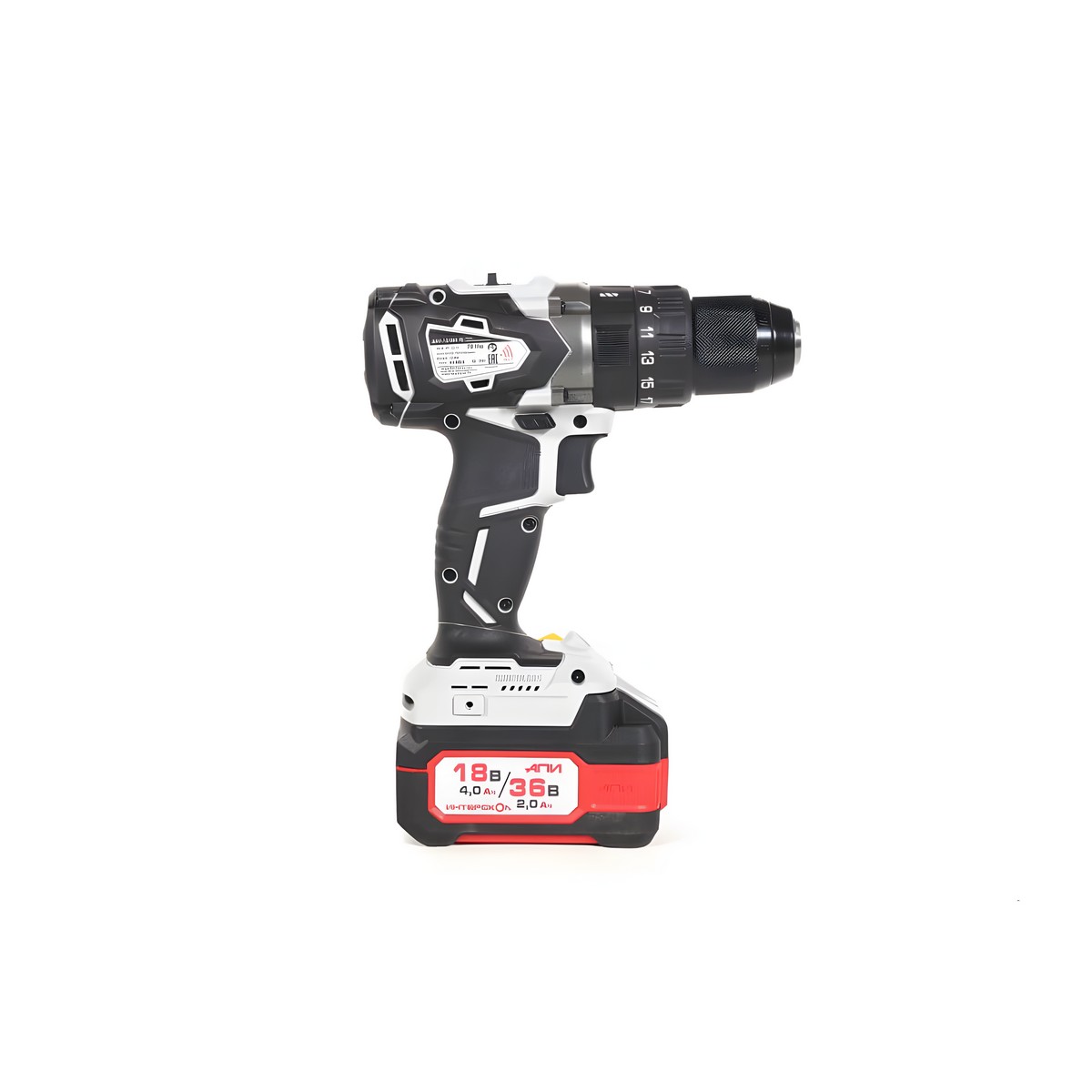 Дрель-шуруповерт аккумуляторная ударная ИНТЕРСКОЛ ДАУ-13/36В 70 АПИ