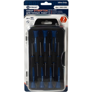 Набор отверток для точных работ 7 шт. (кейс) Ultra Grip КОБАЛЬТ 646-638