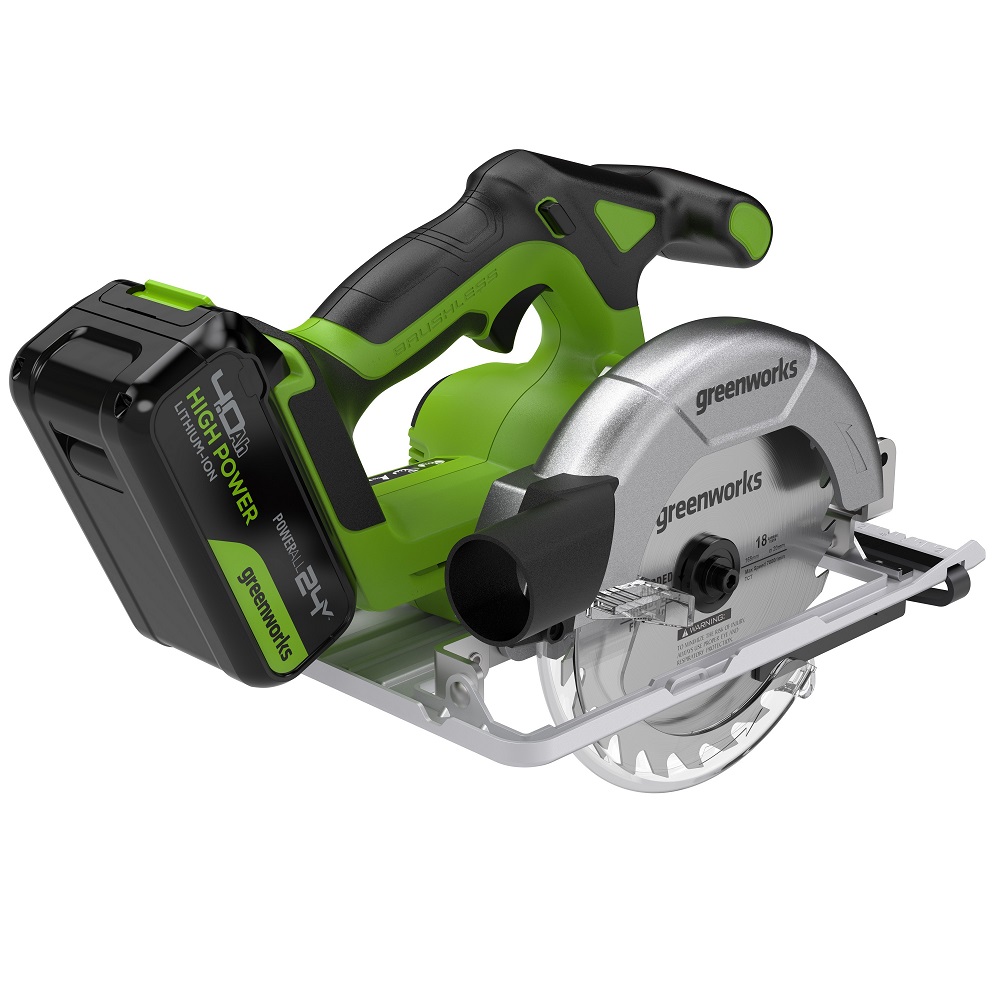 Пила циркулярная аккумуляторная GREENWORKS GD24CS165 1501607CUB