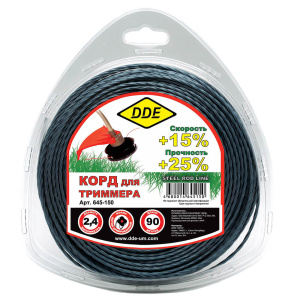 Корд 2.4 мм х 90 м (витой армированный крест) Steel rod line DDE 645-150