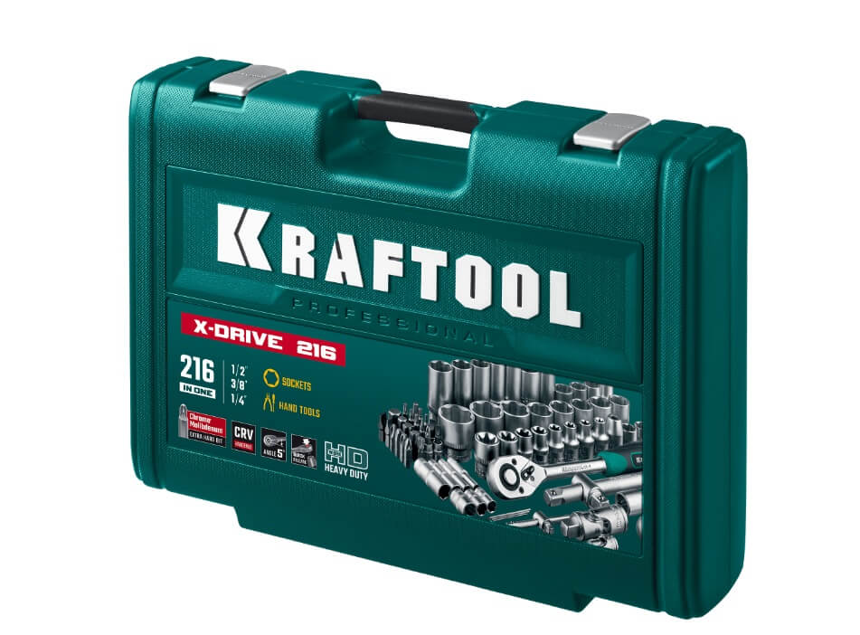 Набор инструмента универсальный KRAFTOOL X-Drive (216 предм.) 27888-H216