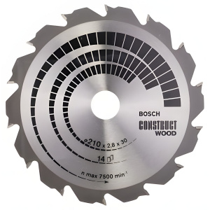 Диск пильный 210 х 30 мм 14T Construct BOSCH 2608640634
