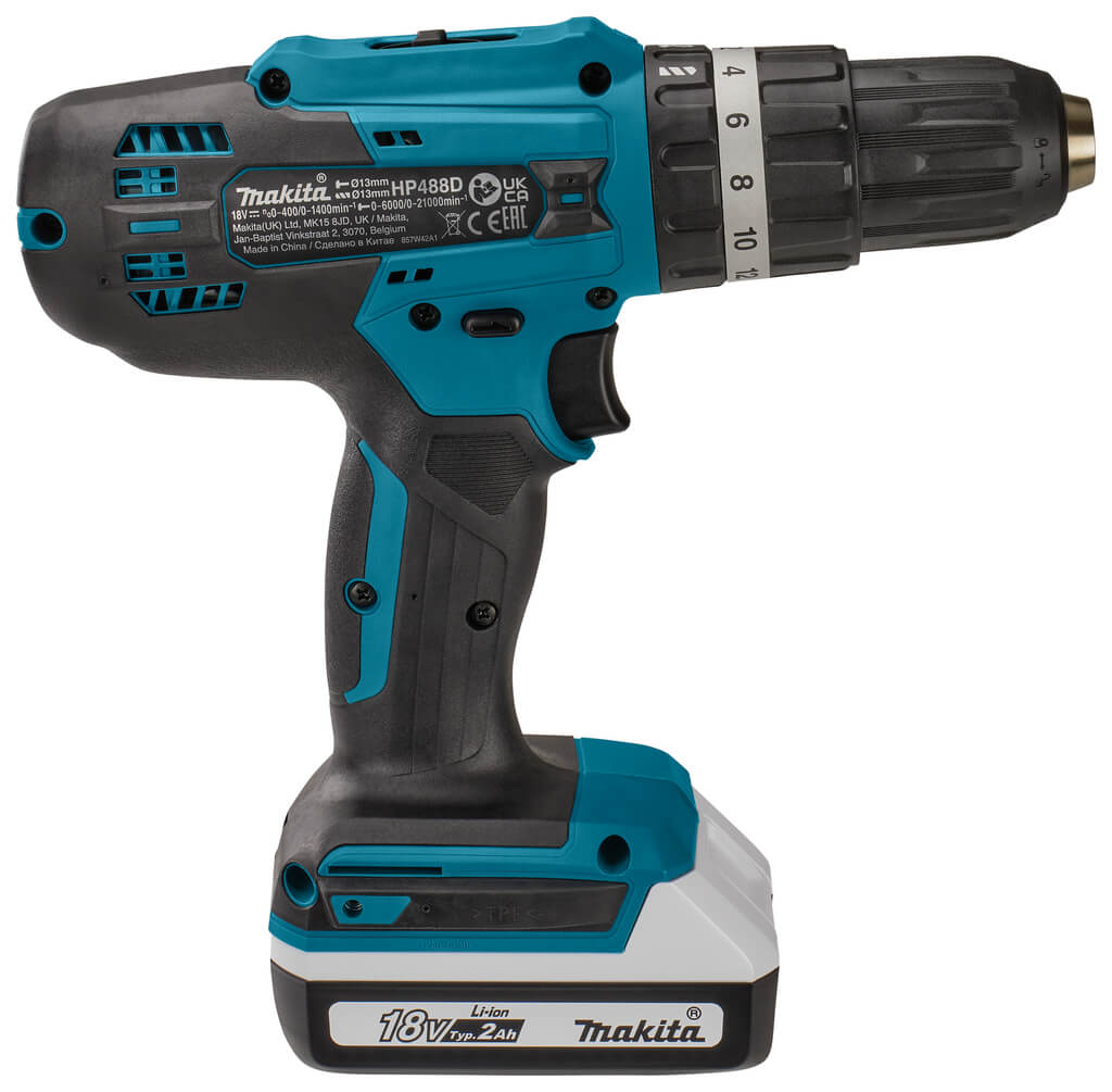Дрель аккумуляторная ударная MAKITA HP488DWAE