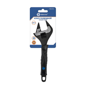 Ключ разводной 200 мм, ширина захвата 40 мм, двухкомп. рукоятка, тонкие губки КОБАЛЬТ 798-072