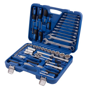 Набор инструментов 55 пр. (1/4'', 1/2'', кейс) КОБАЛЬТ 010102-55