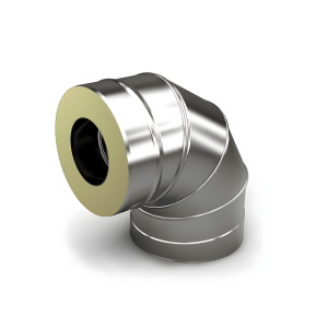 Отвод-сэндвич 90 TMF D 115/215, 0,5 мм, нерж./нерж.