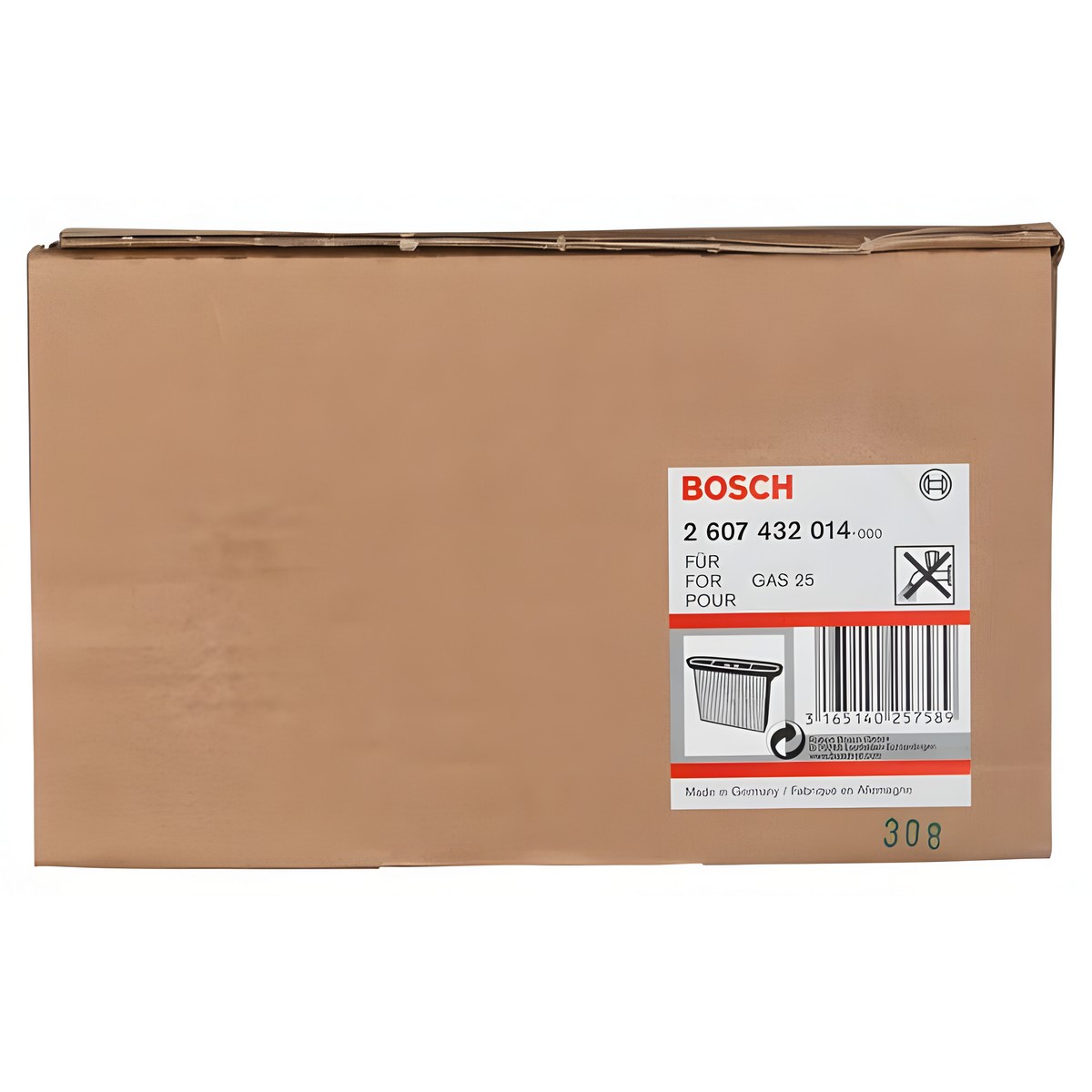 Фильтр складчатый (для GAS 25, целлюлоза, 1 шт.) BOSCH 2607432014