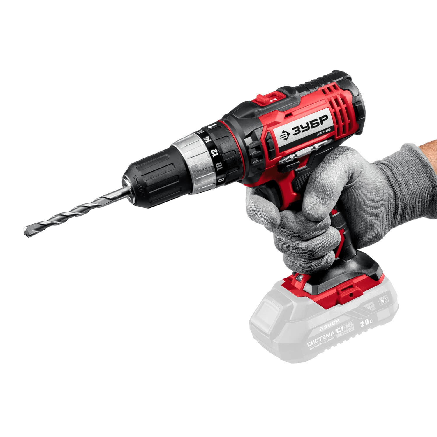Дрель аккумуляторная ударная ЗУБР ДШУ-185 (без АКБ и ЗУ)