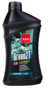 Масло AEG Green HP 1 л (синтетическое, для 2-тактных двигателей, зеленое) 33695