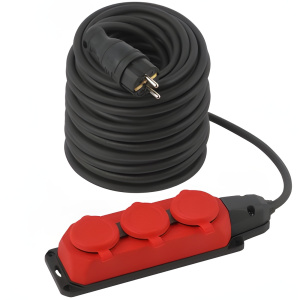 Удлинитель 5 м UK-3e-3х1.5-5m-IP44(KG) (КГ 3 х 1.5, 3 гн., с/з, силовой, каучук) ЭРА УТ000182228