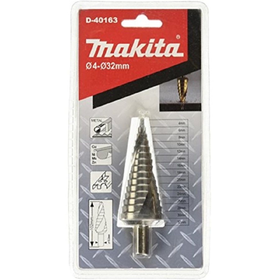 Сверло ступенчатое 4-32 х 102, 6 мм (со спиральным желобком) HSS MAKITA D-40163