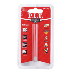 Коронка алмазная 8 мм, HEX по керамограниту P.I.T. AMAS17-0008