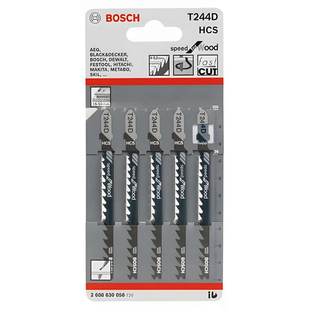 Полотно пильное T 244 D Speed for Wood (5 шт.) BOSCH 2608630058