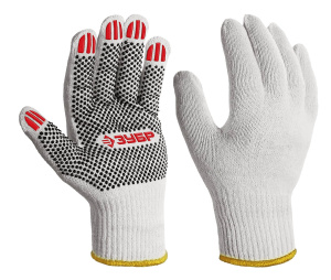 Перчатки ХБ ПВХ покрытие "точка", 10 класс, р-р L/ 9 (1 пара) ЗУБР ОПТИМА 11440-L10