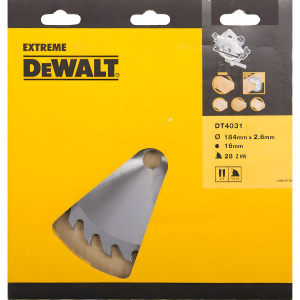 Диск пильный 184 х 16 мм 28T (дерево) Extreme DeWalt DT4031-QZ