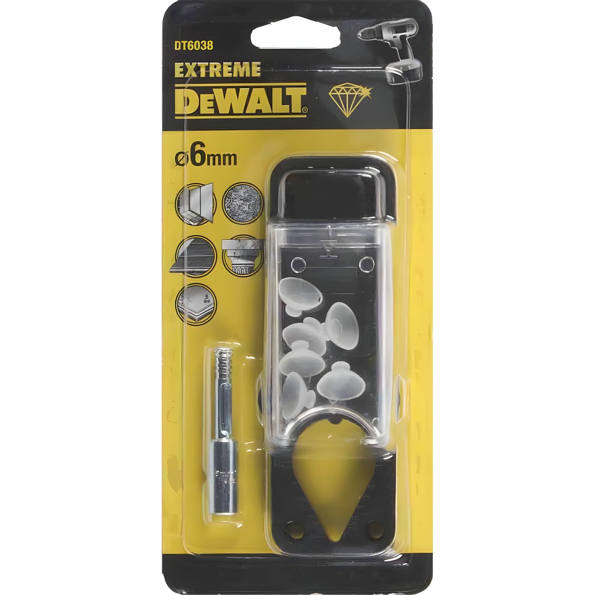 Сверло алмазное по керамике 6.0 мм (с системой подачи воды) DeWalt DT6038