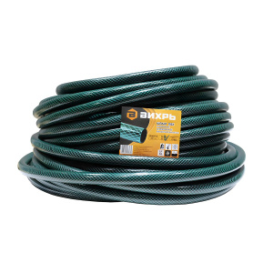 Шланг поливочный 25 м, 3/4'', ПВХ, трехслойный, армированный (зеленый) ВИХРЬ