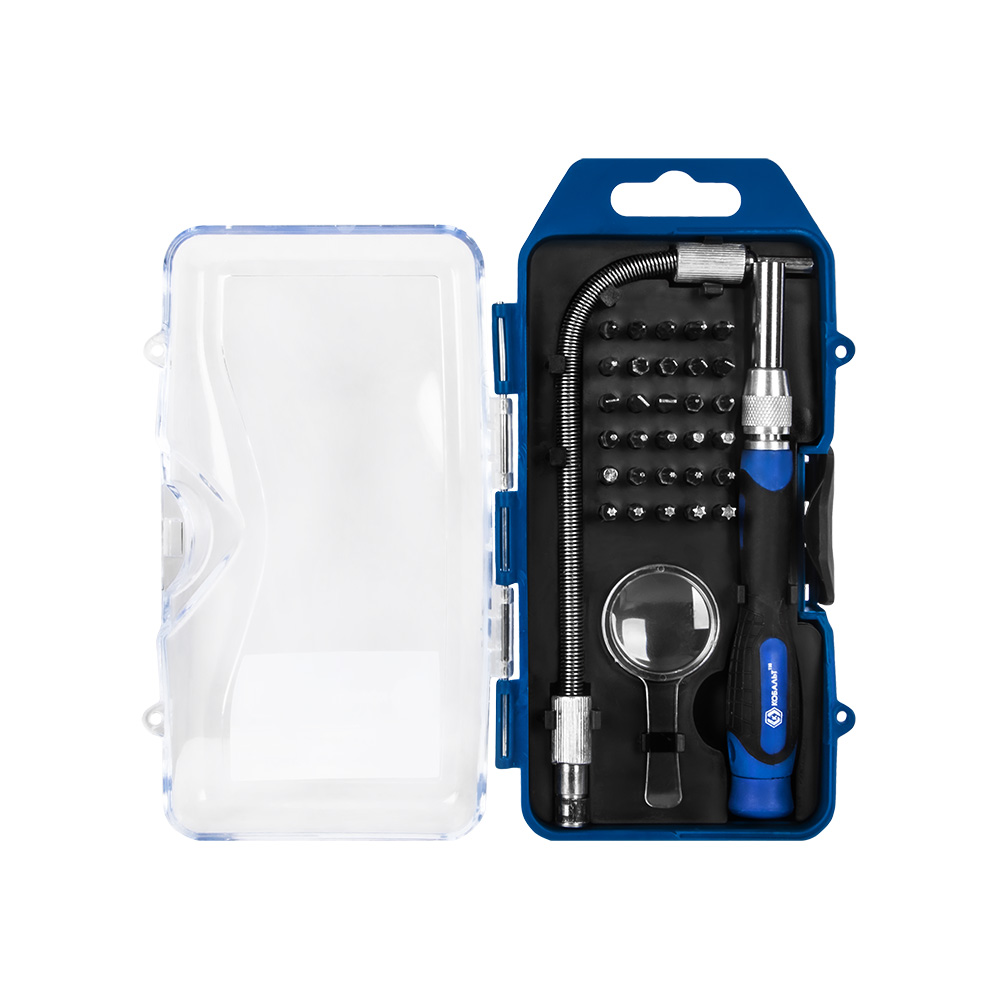 Набор бит для точных работ (30 бит, рукоятка, удлинитель, увелич. стекло) КОБАЛЬТ 915-441