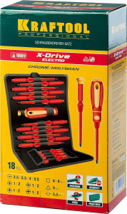 Набор диэлектрических отверток, 18 пр. X-Drive Electro KRAFTOOL 220092-H18