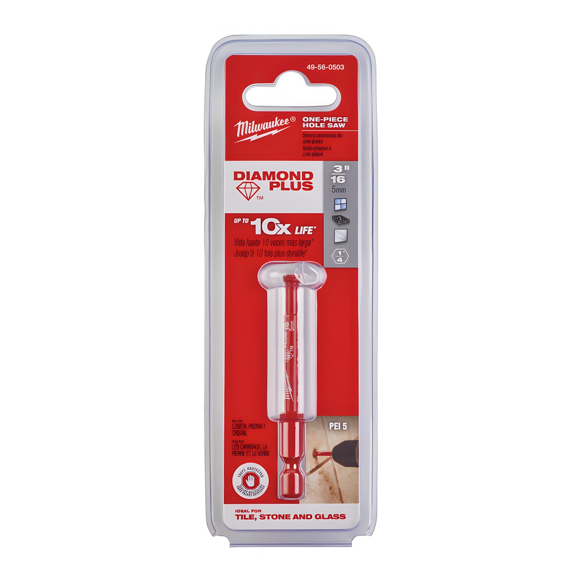 Сверло алмазное корончатое 5 мм Diamond Plus MILWAUKEE 49560503
