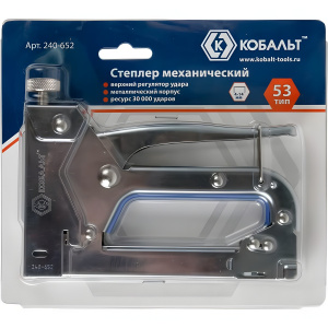 Степлер для скоб Т53 (4-14 мм, регулятор удара) КОБАЛЬТ 240-652