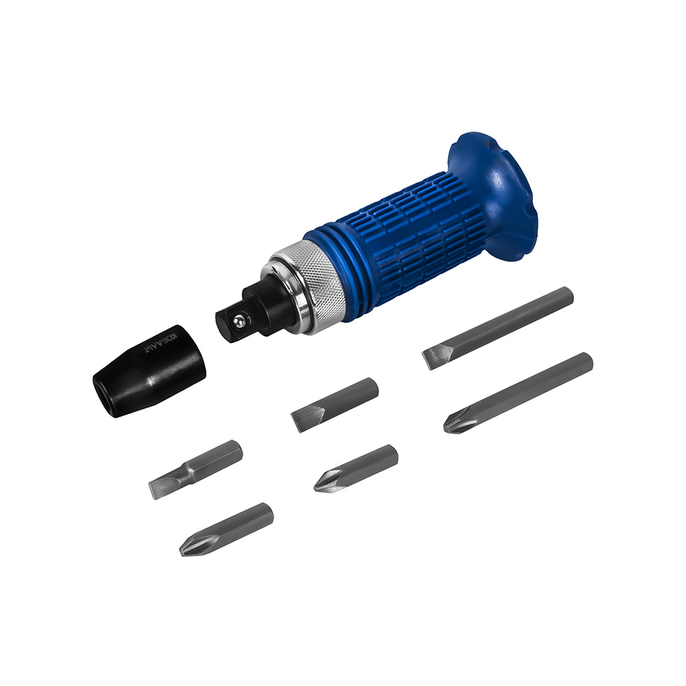 Отвертка-рукоятка ударно-поворотная с набором бит 6 шт. (кейс) КОБАЛЬТ 920-155