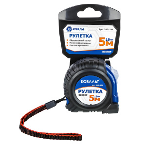 Рулетка 5 м х 19 мм Вектор КОБАЛЬТ 247-231