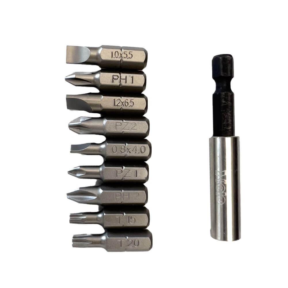 Набор бит, 9 шт., с битодержателем FELO 02093110