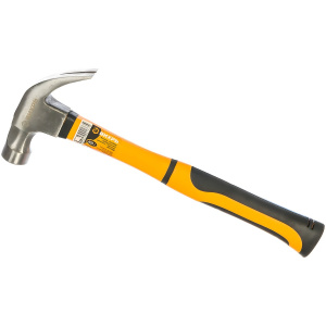 Молоток-гвоздодер 450 гр., фиберглассовая двухкомпонентная ручка, с магнитом ВИХРЬ 73/6/8/8