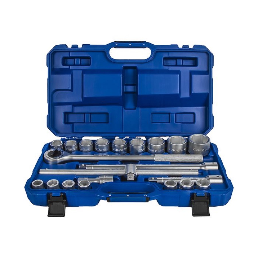 Набор торцевых головок (21 пр., 3/4'', трещотка, кейс) КОБАЛЬТ 924-122