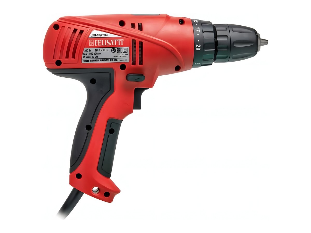 Дрель-шуруповерт FELISATTI ДШ-10/260Э (260ВТ, 40Нм)